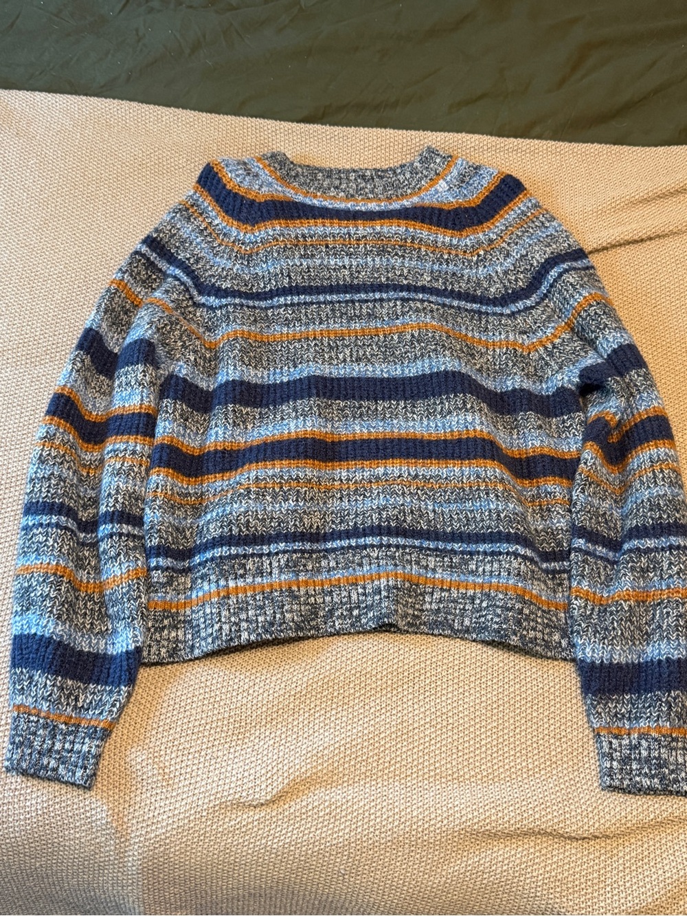 Old Navy blue, orange, and gray striped sweater Large Tall